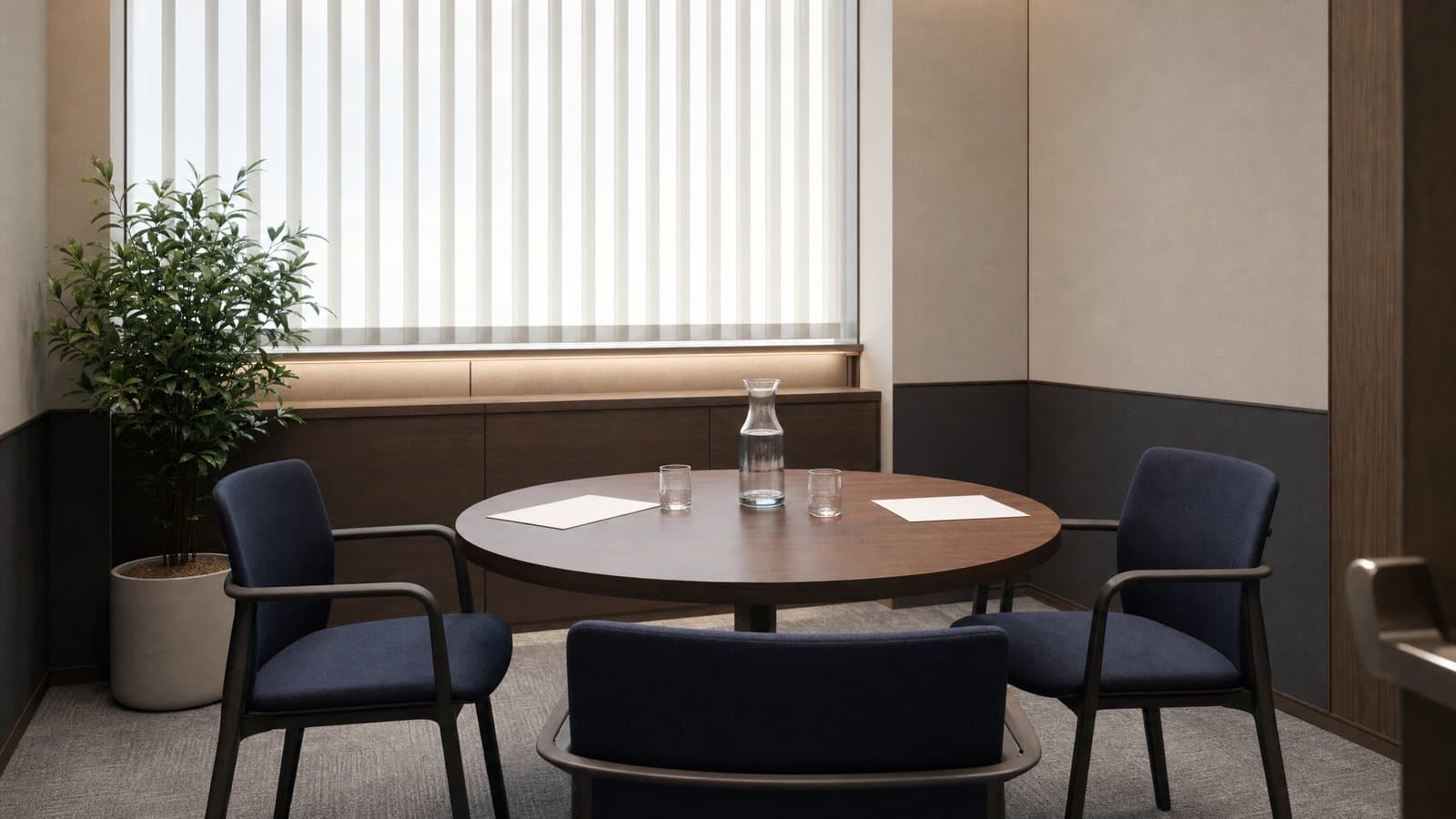 A mediation room at a Korean family court — divorce cases go to mediation before trial
